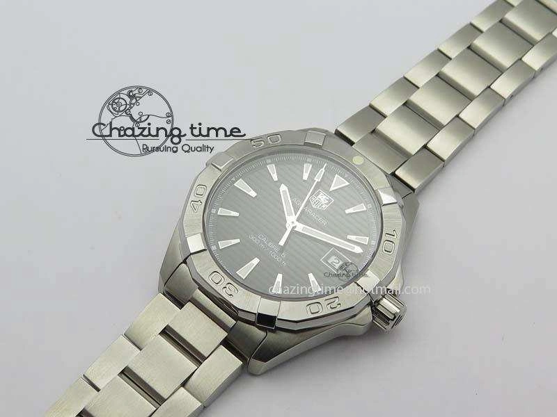 Aquaracer Calibre 5 SS 1:1 Best Edition Black Dial On SS Bracelet A2824