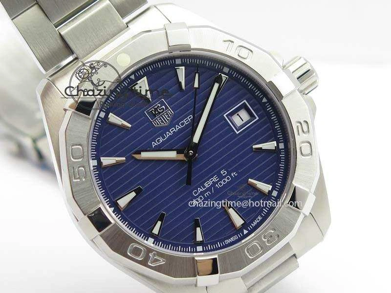 Aquaracer Calibre 5 SS 1:1 Best Edition Blue Dial On SS Bracelet A2824
