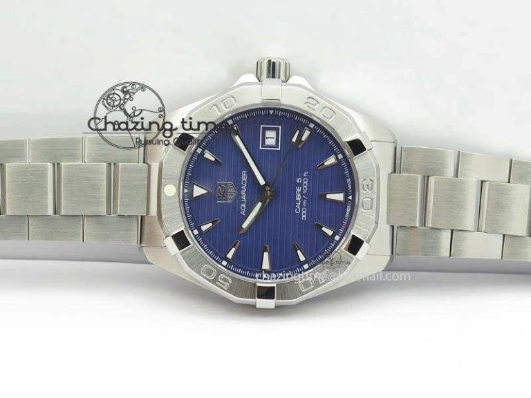 Aquaracer Calibre 5 SS 1:1 Best Edition Blue Dial On SS Bracelet A2824