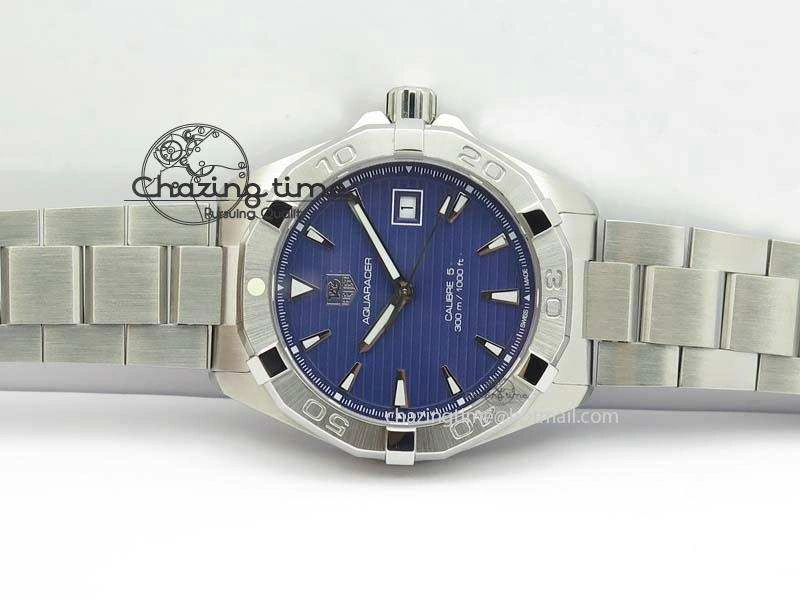 Aquaracer Calibre 5 SS 1:1 Best Edition Blue Dial On SS Bracelet A2824