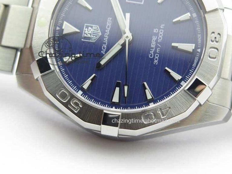 Aquaracer Calibre 5 SS 1:1 Best Edition Blue Dial On SS Bracelet A2824