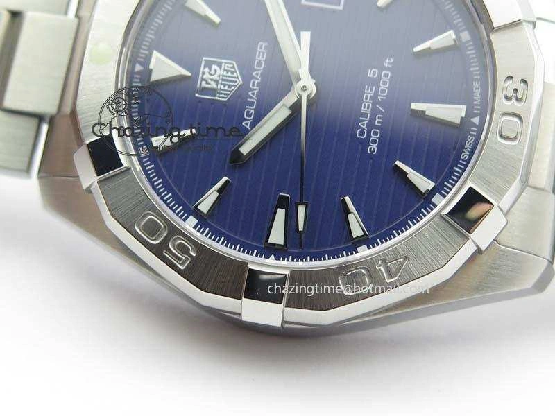 Aquaracer Calibre 5 SS 1:1 Best Edition Blue Dial On SS Bracelet A2824