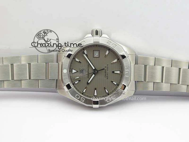Aquaracer Calibre 5 SS 1:1 Best Edition Gray Dial On SS Bracelet A2824