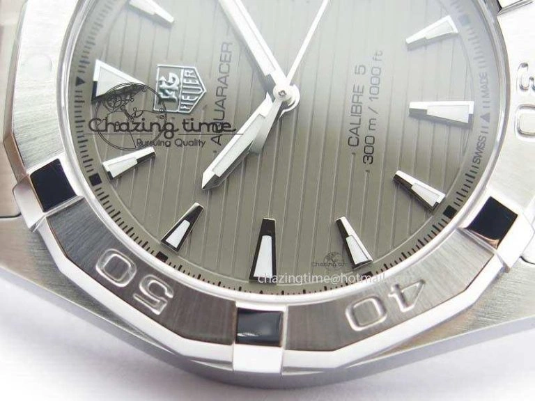 Aquaracer Calibre 5 SS 1:1 Best Edition Gray Dial On SS Bracelet A2824