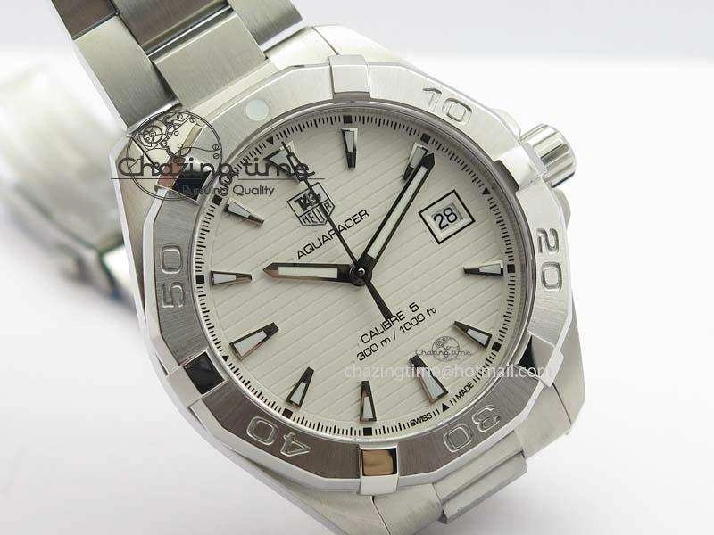 Aquaracer Calibre 5 SS 1:1 Best Edition White Dial On SS Bracelet A2824