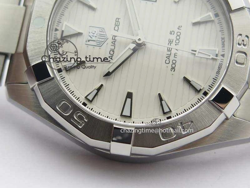 Aquaracer Calibre 5 SS 1:1 Best Edition White Dial On SS Bracelet A2824