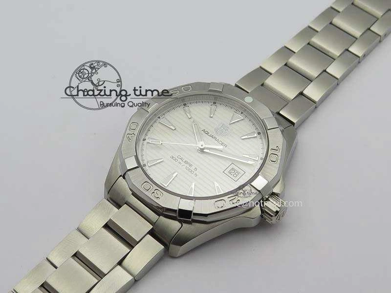 Aquaracer Calibre 5 SS 1:1 Best Edition White Dial On SS Bracelet A2824