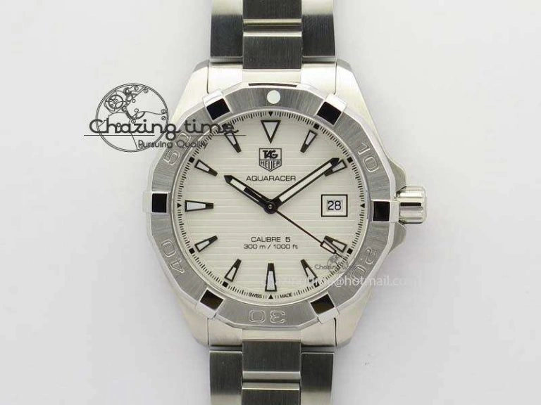 Aquaracer Calibre 5 SS MKF 1:1 Best Edition Blue Textured Dial Ceramic Bezel On SS Bracelet A2824