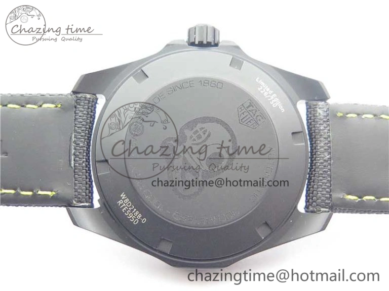 Aquaracer Calibre 5 Yellow Carbon TBF 1:1 Best Edition Carbon Dial on Nylon Strap A2824
