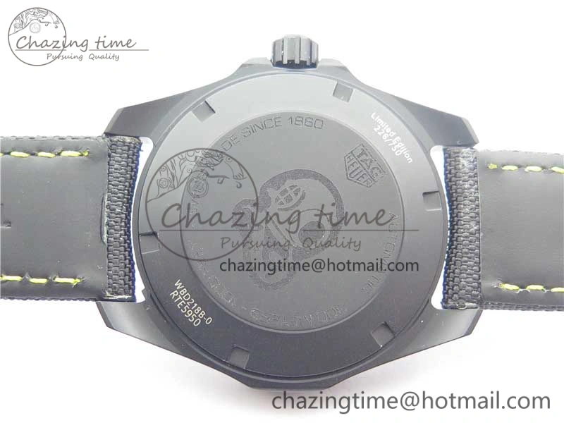 Aquaracer Calibre 5 Yellow Carbon TBF 1:1 Best Edition Carbon Dial on Nylon Strap A2824