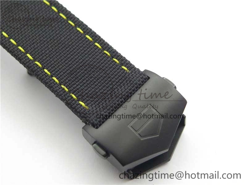 Aquaracer Calibre 5 Yellow Carbon TBF 1:1 Best Edition Carbon Dial on Nylon Strap A2824