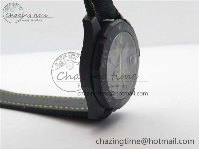 Aquaracer Calibre 5 Yellow Carbon TBF 1:1 Best Edition Carbon Dial on Nylon Strap A2824