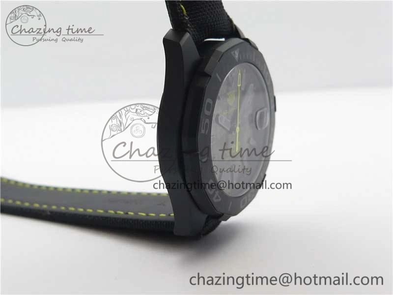 Aquaracer Calibre 5 Yellow Carbon TBF 1:1 Best Edition Carbon Dial on Nylon Strap A2824