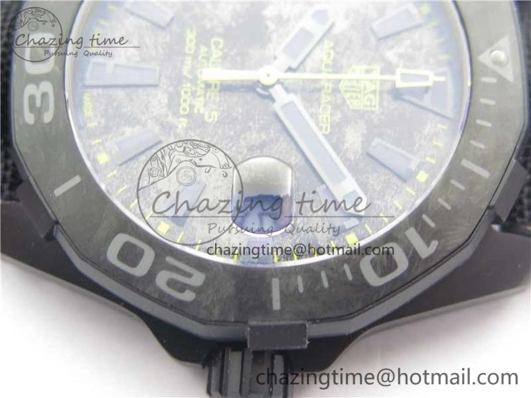 Aquaracer Calibre 5 Yellow Carbon TBF 1:1 Best Edition Carbon Dial on Nylon Strap A2824