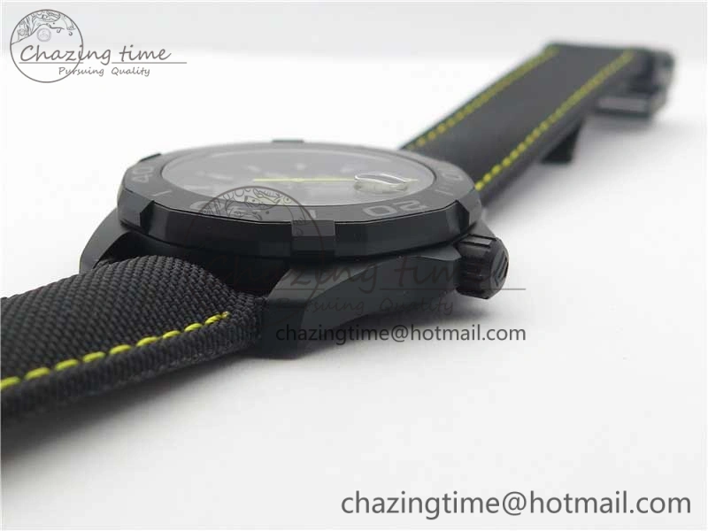 Aquaracer Calibre 5 Yellow Carbon TBF 1:1 Best Edition Carbon Dial on Nylon Strap A2824