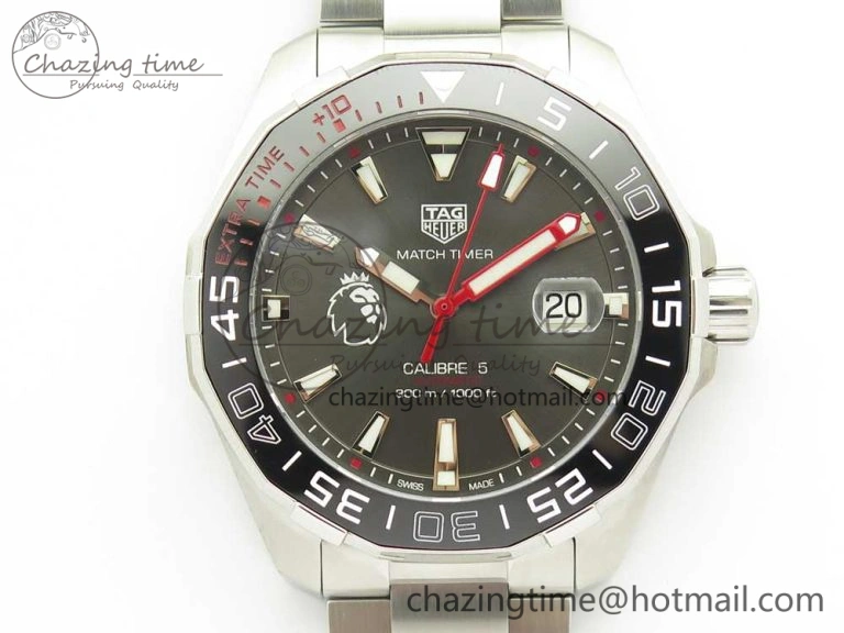 Aquaracer English Premier League Limited 43mm SS GSF 1:1 Best Edition Gray Dial on SS Bracelet A2824