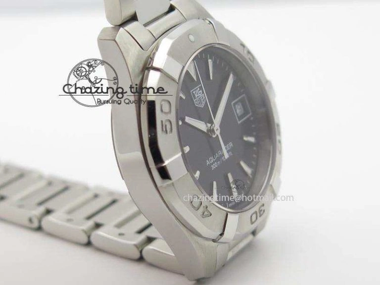Aquaracer Ladies SS Black Stick Markers Dial On SS Bracelet Swiss Quartz