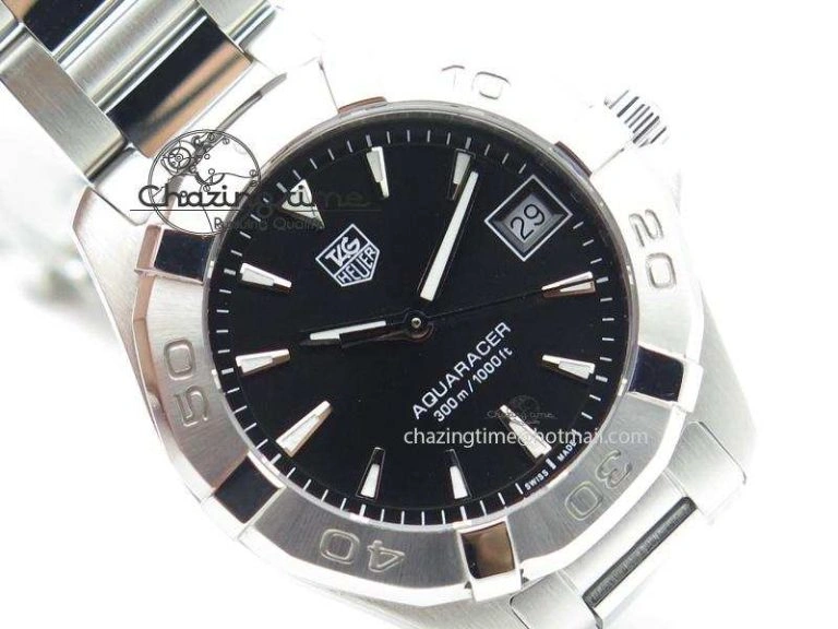 Aquaracer Ladies SS Black Stick Markers Dial On SS Bracelet Swiss Quartz