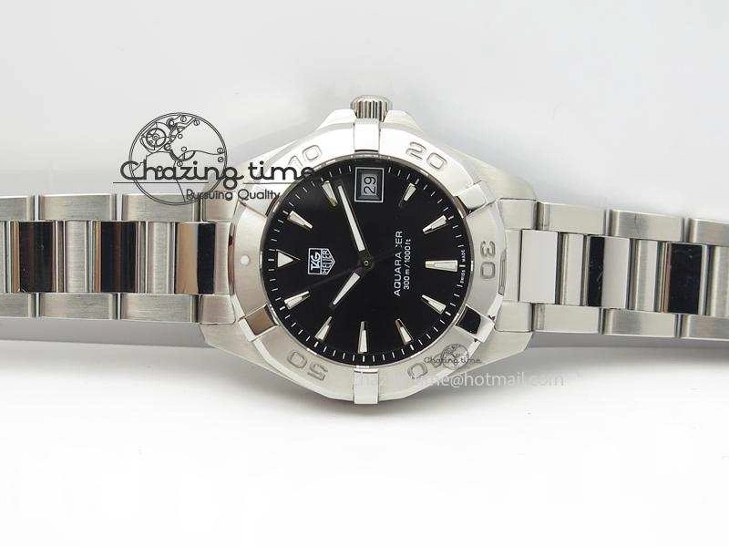 Aquaracer Ladies SS Black Stick Markers Dial On SS Bracelet Swiss Quartz