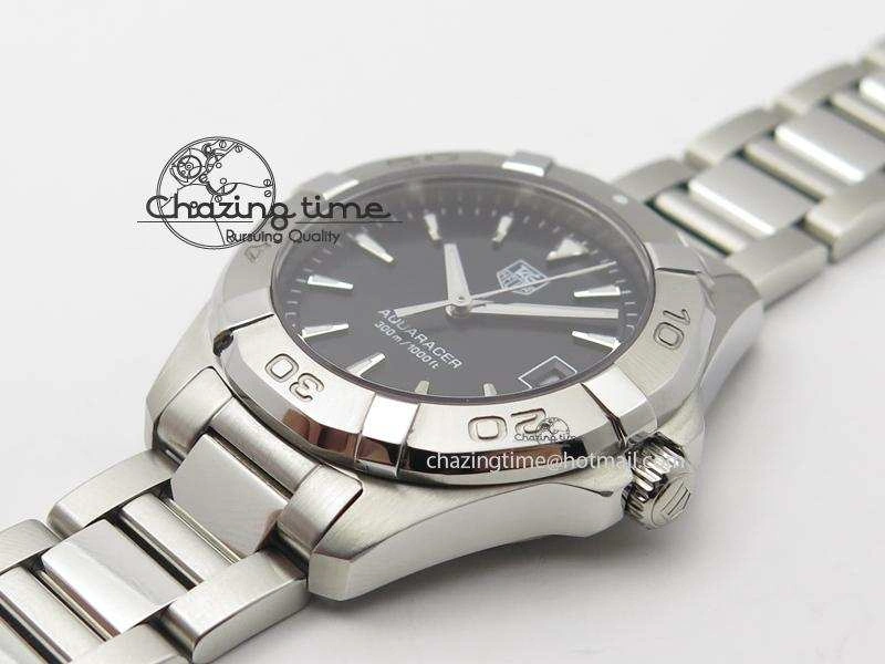 Aquaracer Ladies SS Black Stick Markers Dial On SS Bracelet Swiss Quartz