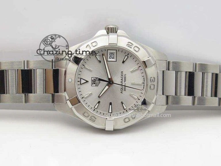 Aquaracer Ladies SS White Stick Markers Dial On SS Bracelet Swiss Quartz