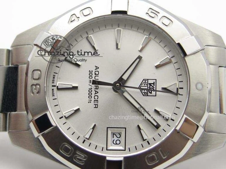 Aquaracer Ladies SS White Stick Markers Dial On SS Bracelet Swiss Quartz
