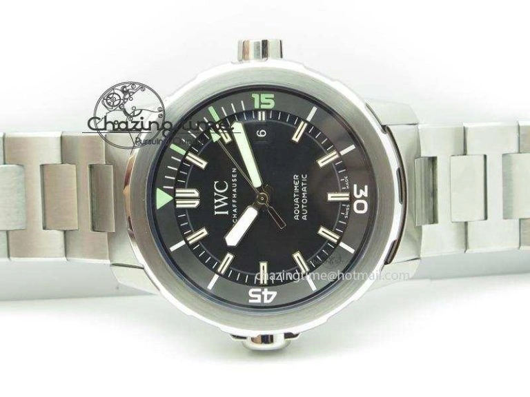 Aquatimer Automatic IW329002 V6F 1:1 Best Edition Black Dial On SS Bracelet MIYOTA 9015