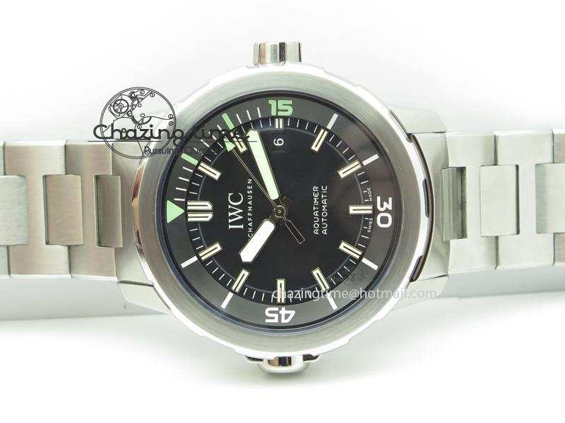 Aquatimer Automatic IW329002 V6F 1:1 Best Edition Black Dial On SS Bracelet MIYOTA 9015