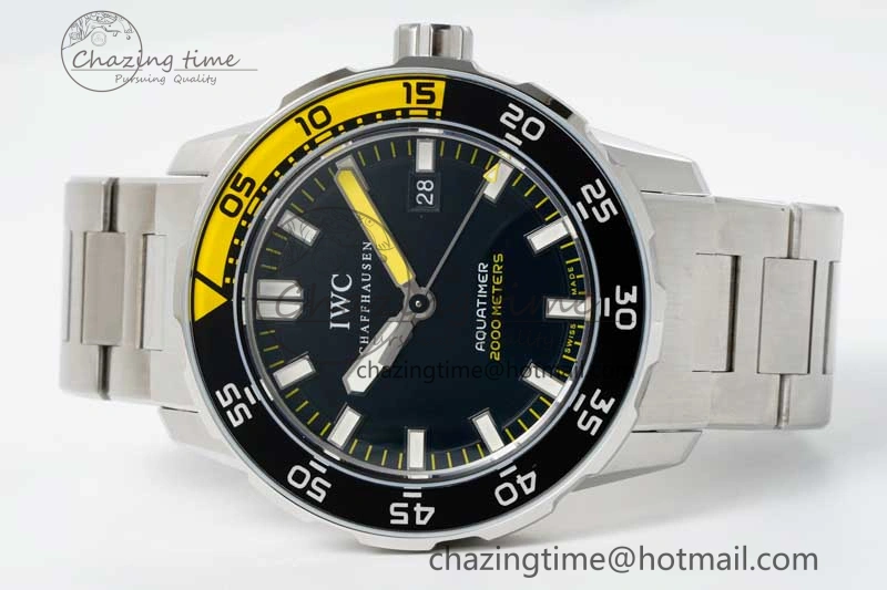 Aquatimer Automatic SS RSF 1:1 Best Edition Black Yellow Dial on SS Bracelet A2892