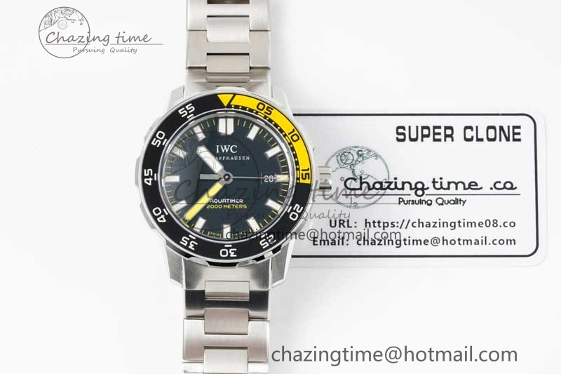 Aquatimer Automatic SS RSF 1:1 Best Edition Black Yellow Dial on SS Bracelet A2892