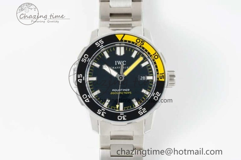 Aquatimer Automatic SS RSF 1:1 Best Edition Black Yellow Dial on SS Bracelet A2892