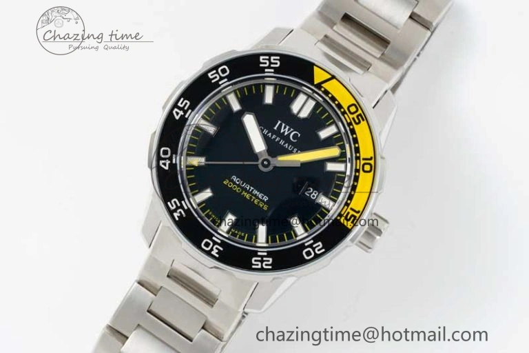 Aquatimer Automatic SS RSF 1:1 Best Edition Black Yellow Dial on SS Bracelet A2892