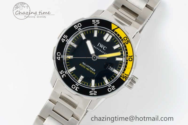 Aquatimer Automatic SS RSF 1:1 Best Edition Black Yellow Dial on SS Bracelet A2892