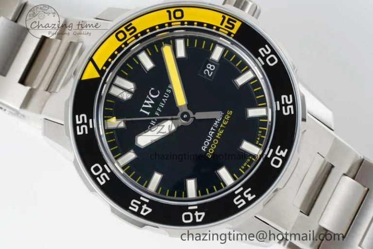 Aquatimer Automatic SS RSF 1:1 Best Edition Black Yellow Dial on SS Bracelet A2892