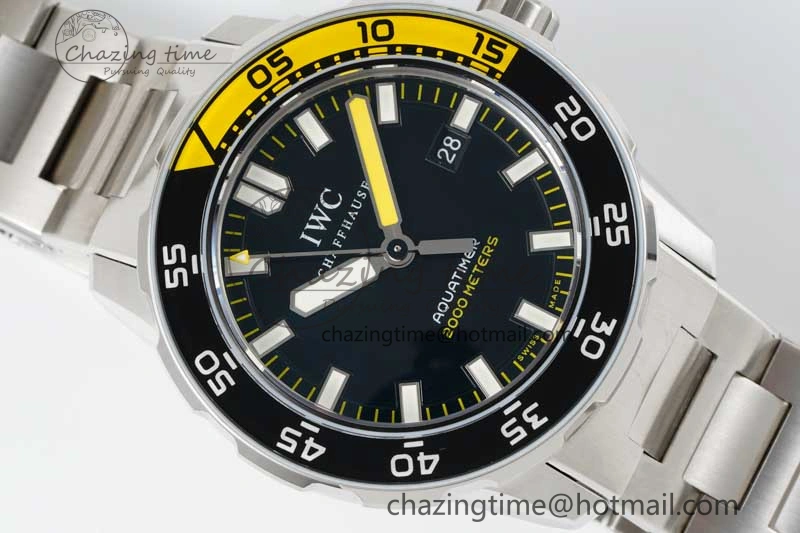 Aquatimer Automatic SS RSF 1:1 Best Edition Black Yellow Dial on SS Bracelet A2892