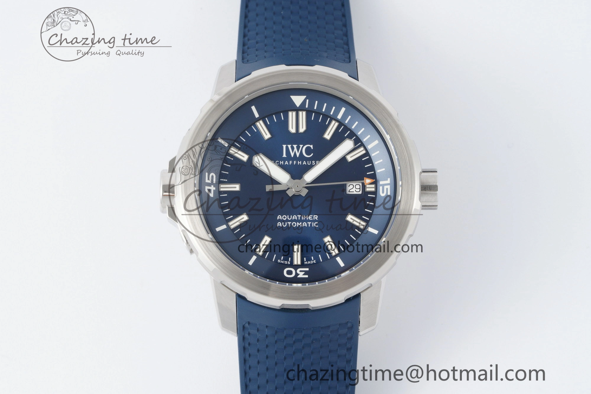 Aquatimer Automatic SS RSF 1:1 Best Edition Blue Dial on Blue Rubber Strap A2892