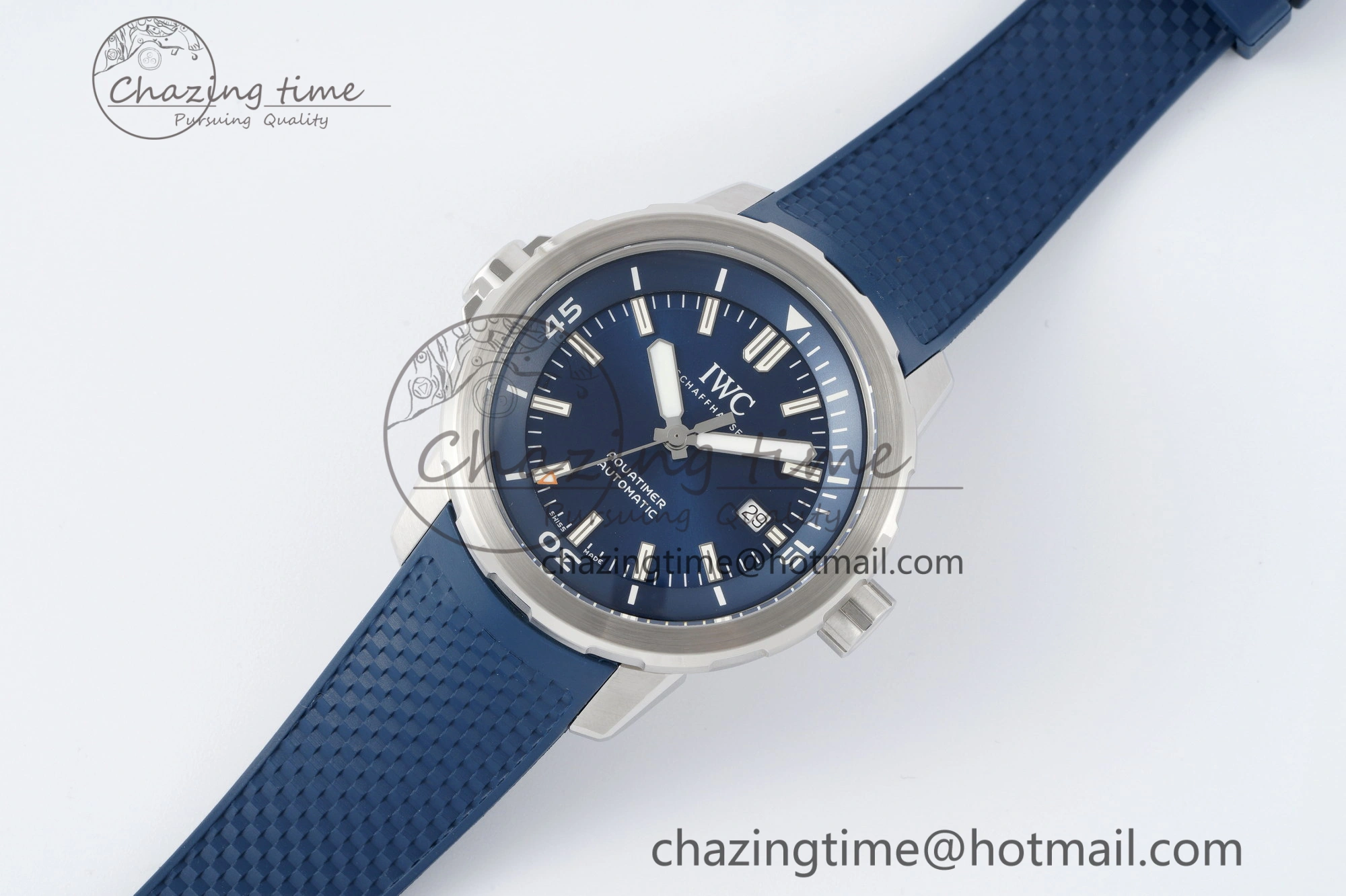 Aquatimer Automatic SS RSF 1:1 Best Edition Blue Dial on Blue Rubber Strap A2892