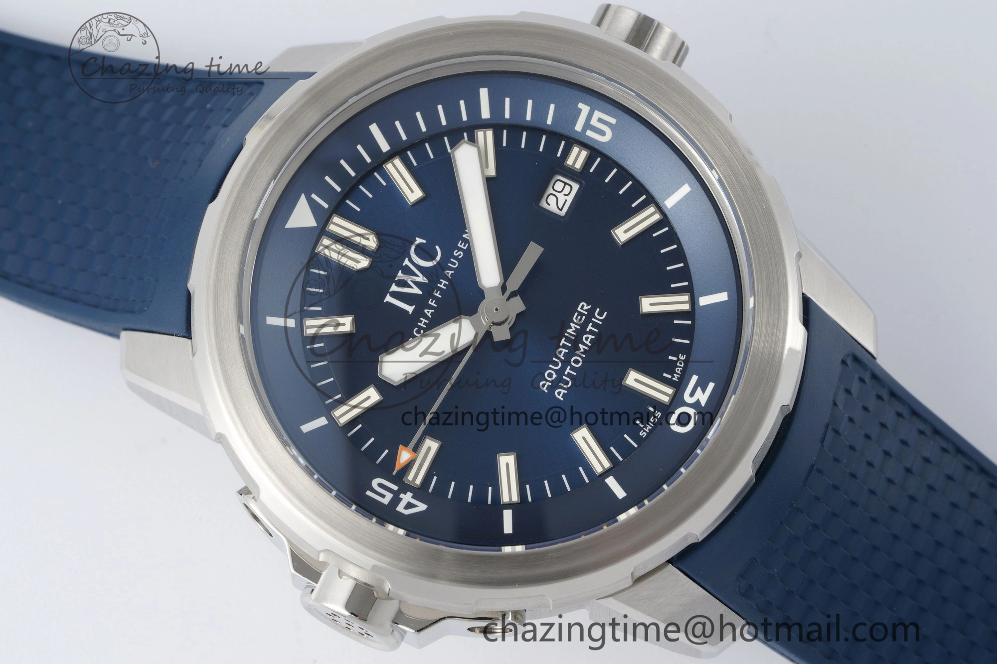 Aquatimer Automatic SS RSF 1:1 Best Edition Blue Dial on Blue Rubber Strap A2892
