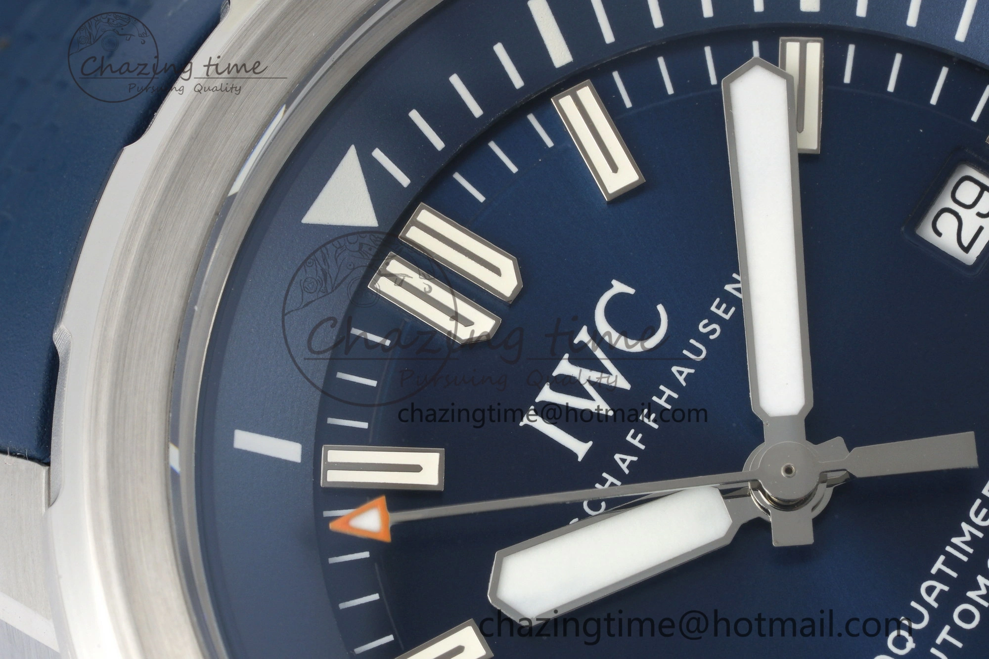 Aquatimer Automatic SS RSF 1:1 Best Edition Blue Dial on Blue Rubber Strap A2892