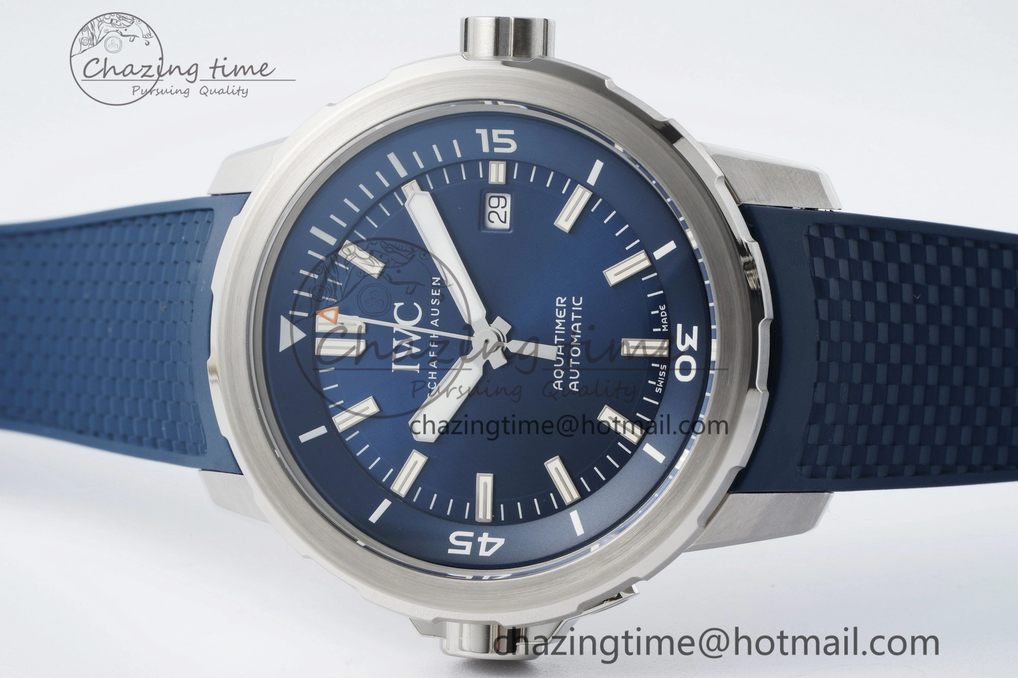 Aquatimer Automatic SS RSF 1:1 Best Edition Blue Dial on Blue Rubber Strap A2892