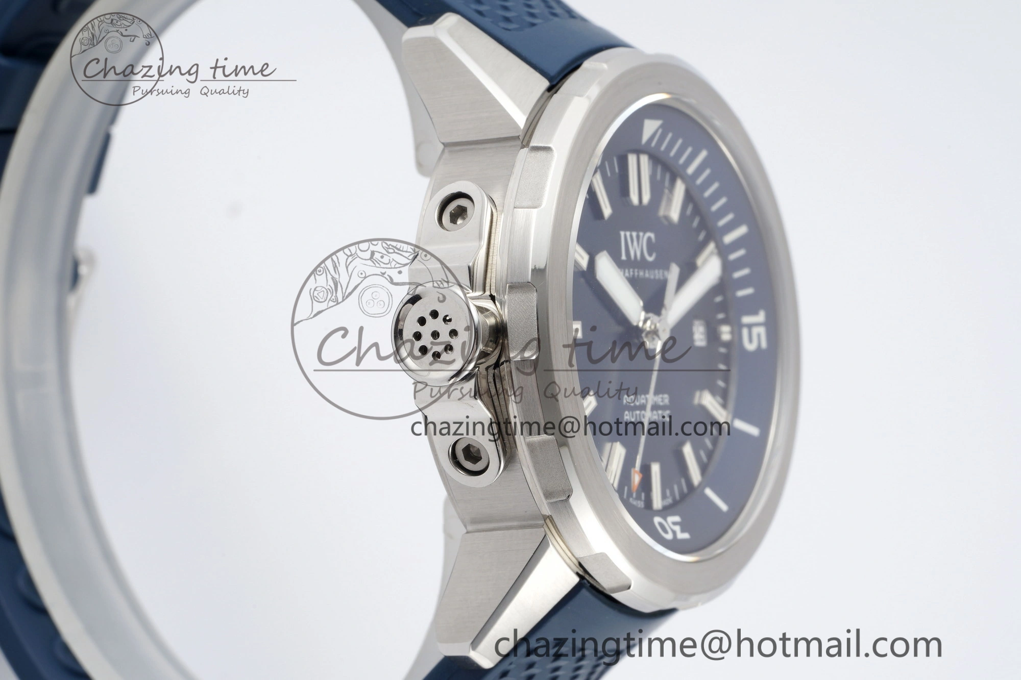 Aquatimer Automatic SS RSF 1:1 Best Edition Blue Dial on Blue Rubber Strap A2892