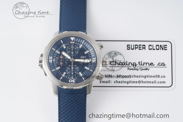 Aquatimer Automatic SS RSF 1:1 Best Edition Blue Dial on Blue Rubber Strap A2892