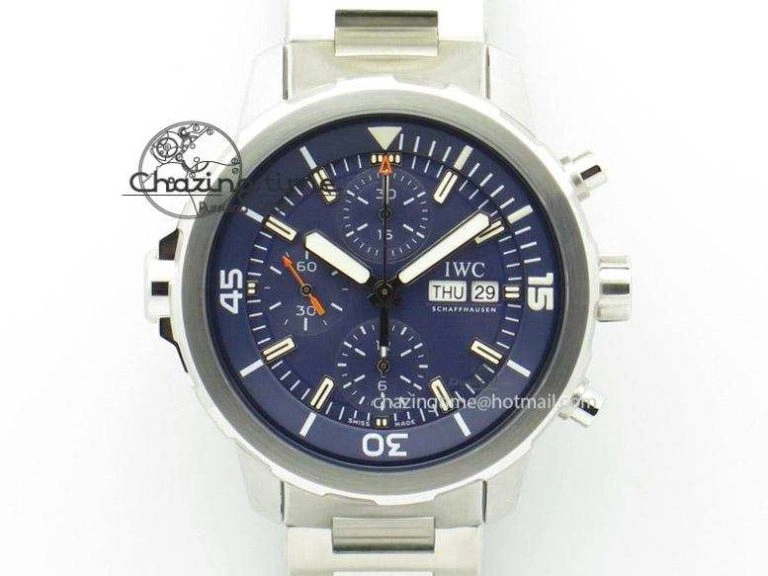 Aquatimer Automatic SS RSF 1:1 Best Edition Blue Dial on Blue Rubber Strap A2892