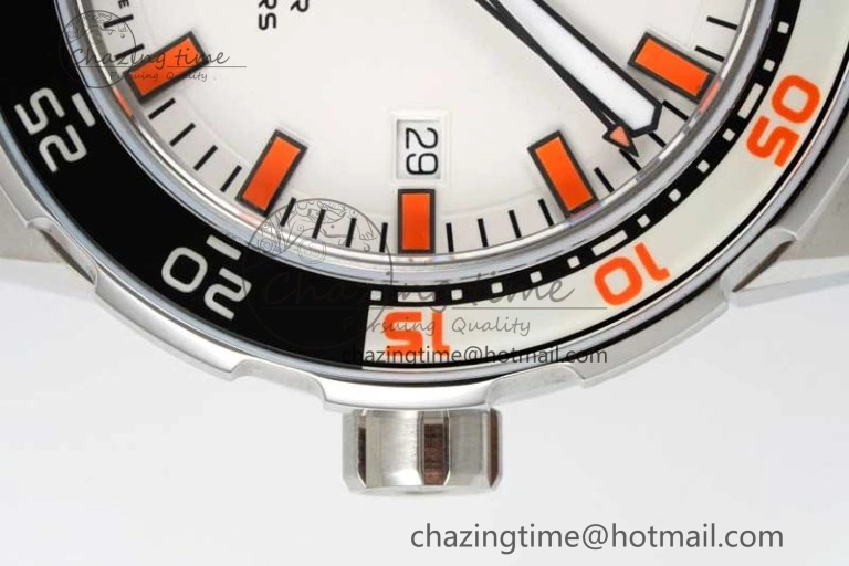 Aquatimer Automatic SS RSF 1:1 Best Edition White Orange Dial on Black Rubber Strap A2892