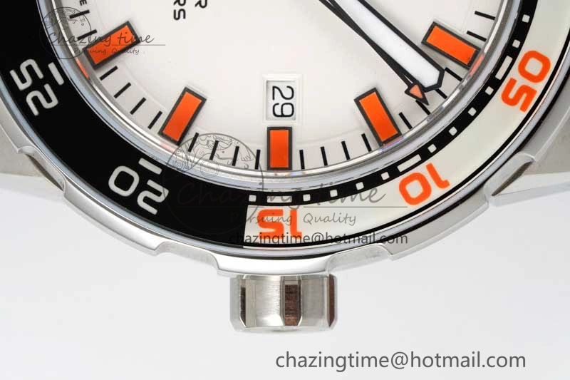 Aquatimer Automatic SS RSF 1:1 Best Edition White Orange Dial on Black Rubber Strap A2892