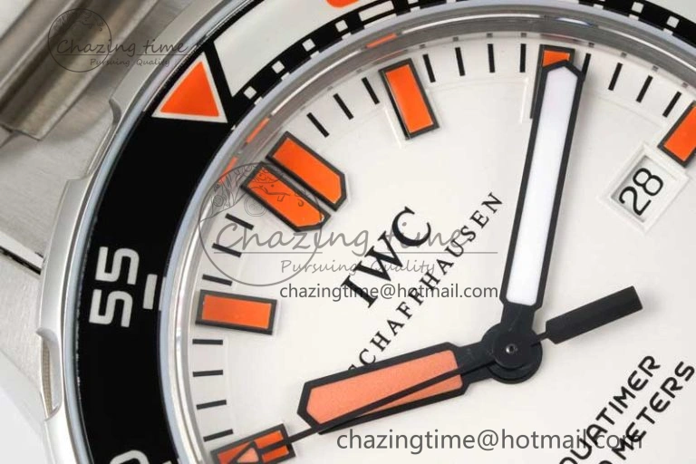 Aquatimer Automatic SS RSF 1:1 Best Edition White Orange Dial on SS Bracelet A2892