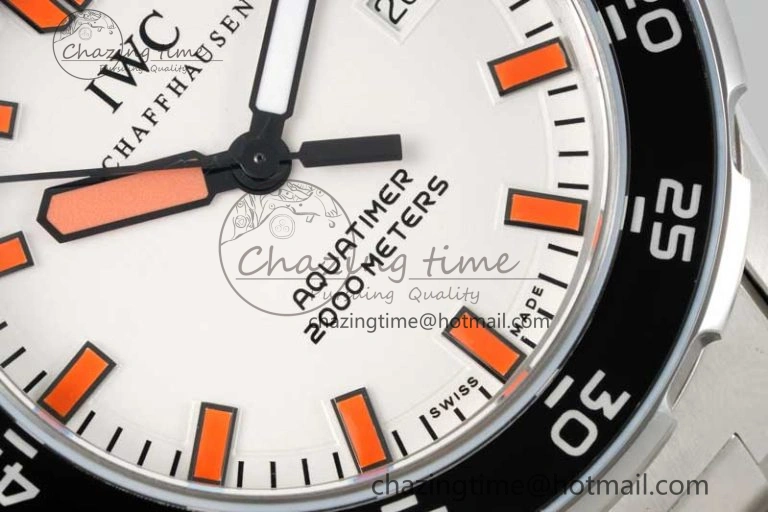 Aquatimer Automatic SS RSF 1:1 Best Edition White Orange Dial on SS Bracelet A2892