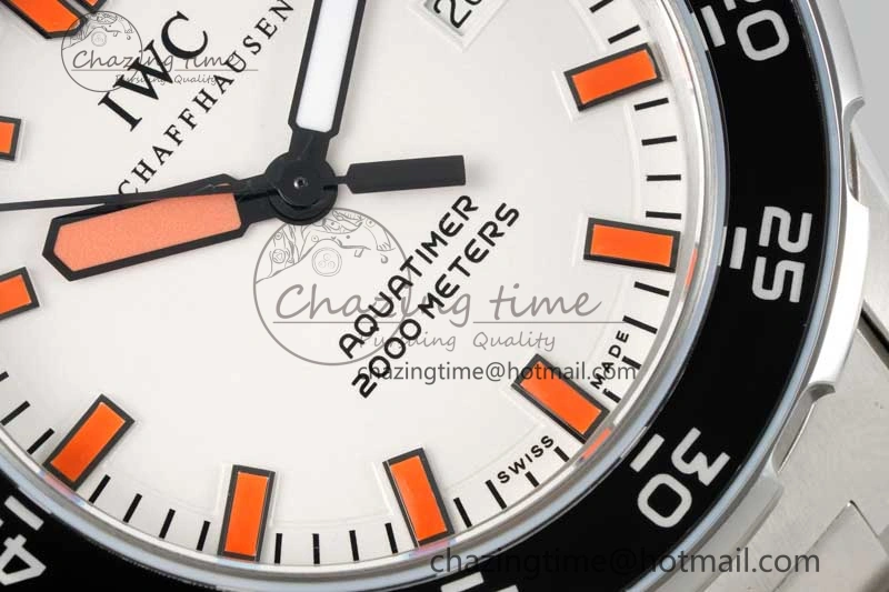Aquatimer Automatic SS RSF 1:1 Best Edition White Orange Dial on SS Bracelet A2892
