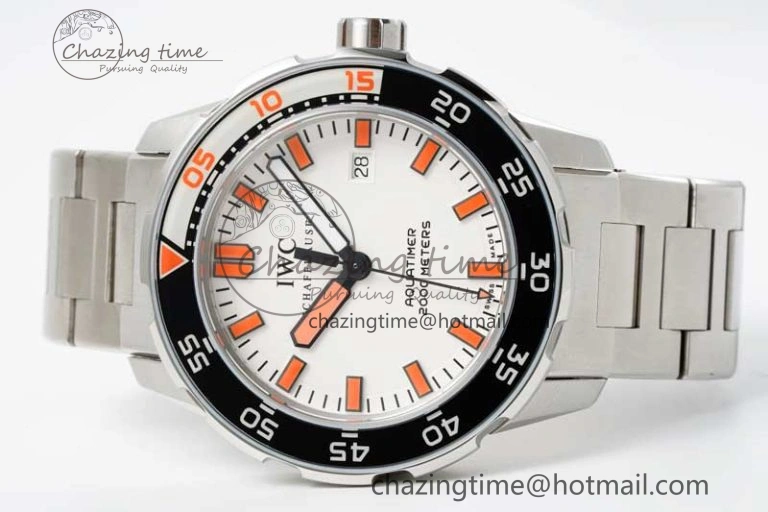 Aquatimer Automatic SS RSF 1:1 Best Edition White Orange Dial on SS Bracelet A2892
