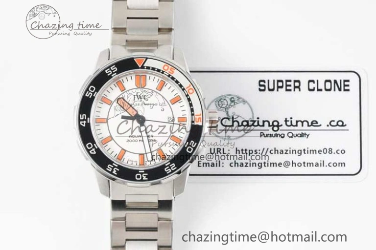 Aquatimer Automatic SS RSF 1:1 Best Edition White Orange Dial on SS Bracelet A2892